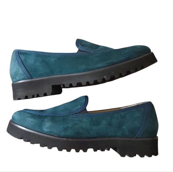 Ron White Solina Platform Lug Sole Green Loafer Flat Size 8.5 - Picture 8 of 12